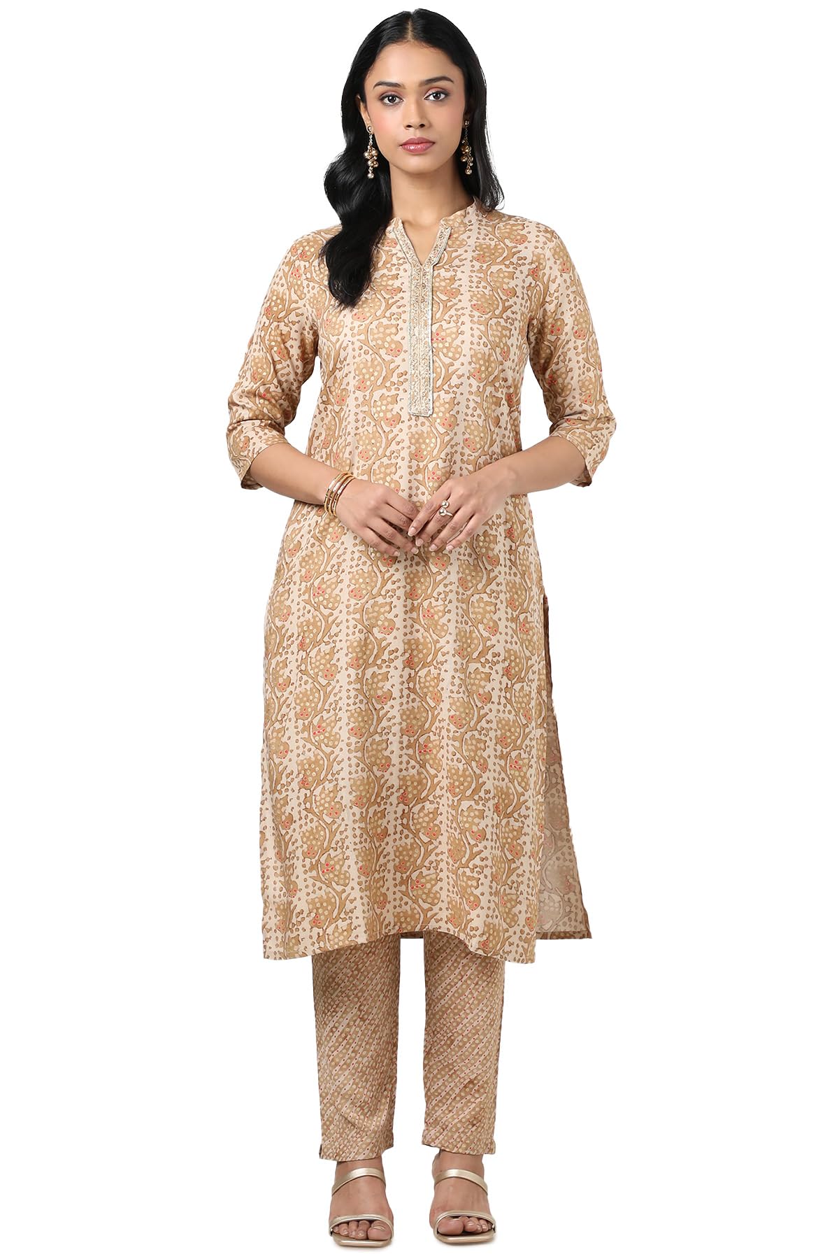 Soch Women Rayon Abstract Print Kurta Set with Gotta Patti