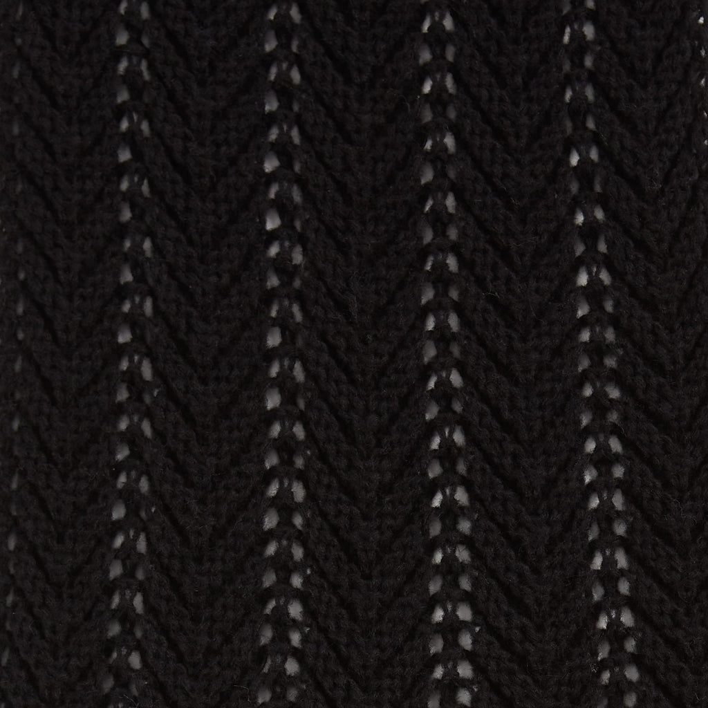 CHEVRON KNIT SCARF - BLACK
