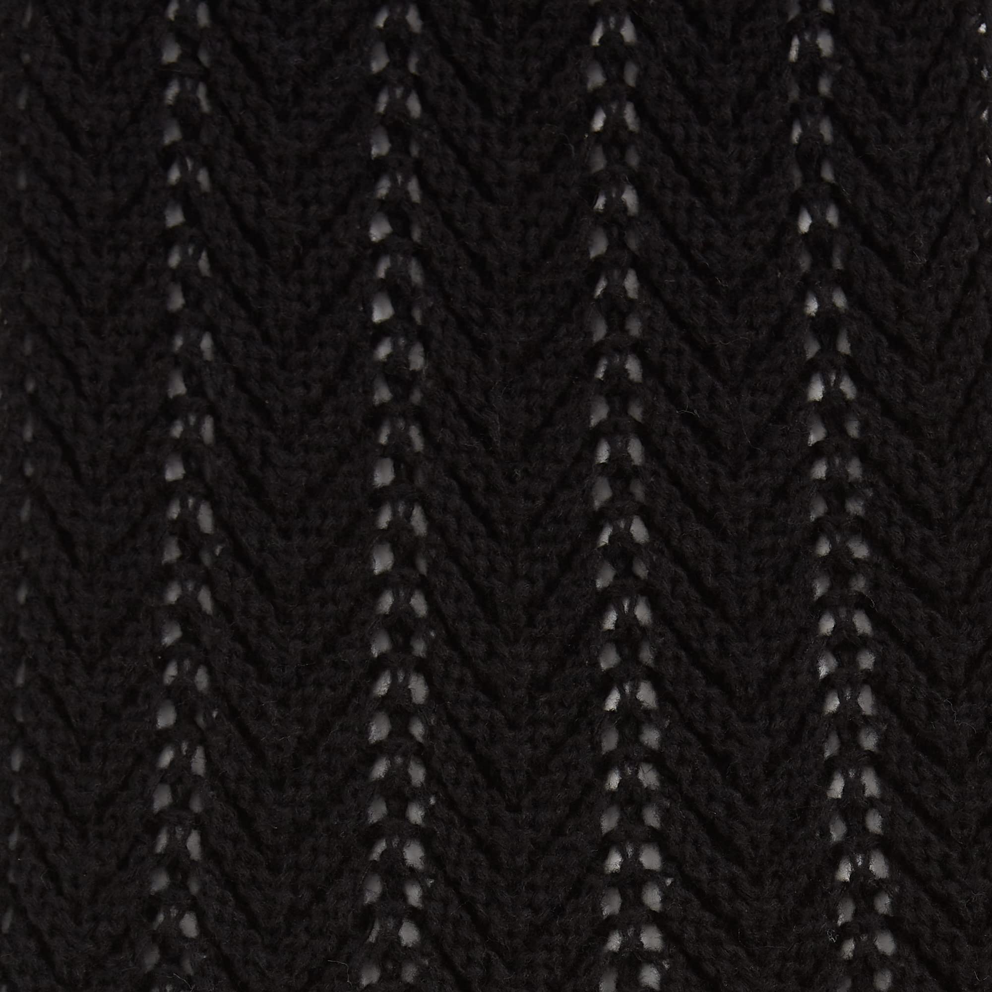 CHEVRON KNIT SCARF - BLACK