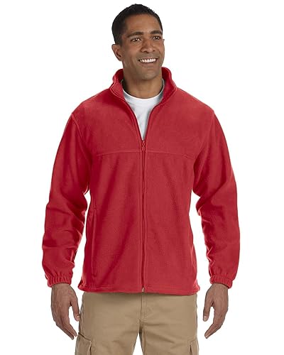 Mens 8 oz Full-Zip Fleece - BLAcK - 5XL(D0102H76U3J)