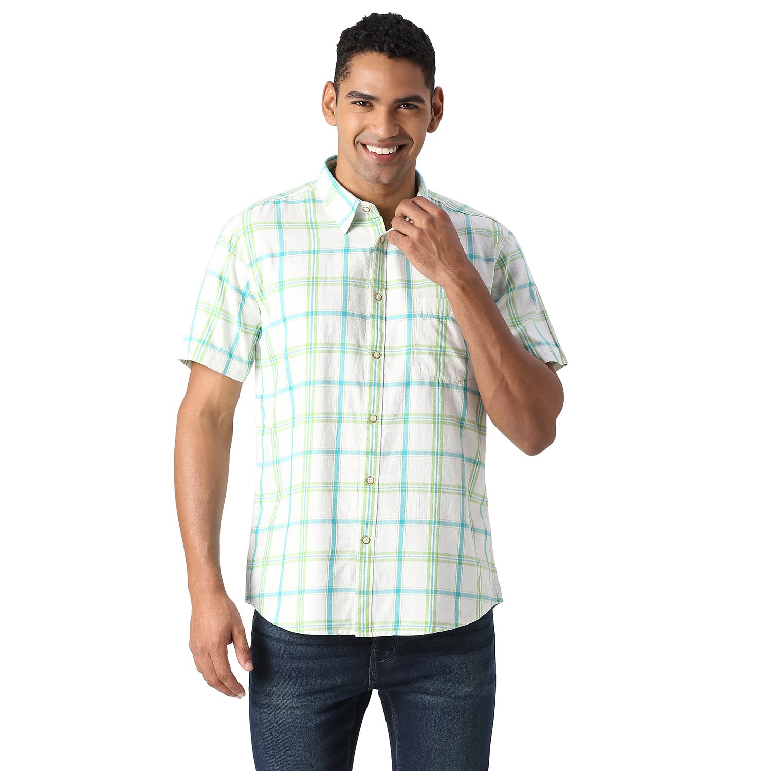 Pepe Jeans MenS Regular Fit Shirt (Pm308063665S_Green