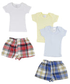bambini Infant Boys T-Shirts and Boxer Shorts - Medium White/Blue