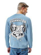 Bewakoof Official Harry Potter Merchandise Mens Graphic Printed Regular Fit Full Sleeve Round Neck Fleece Sweatshirt_629670_Blu