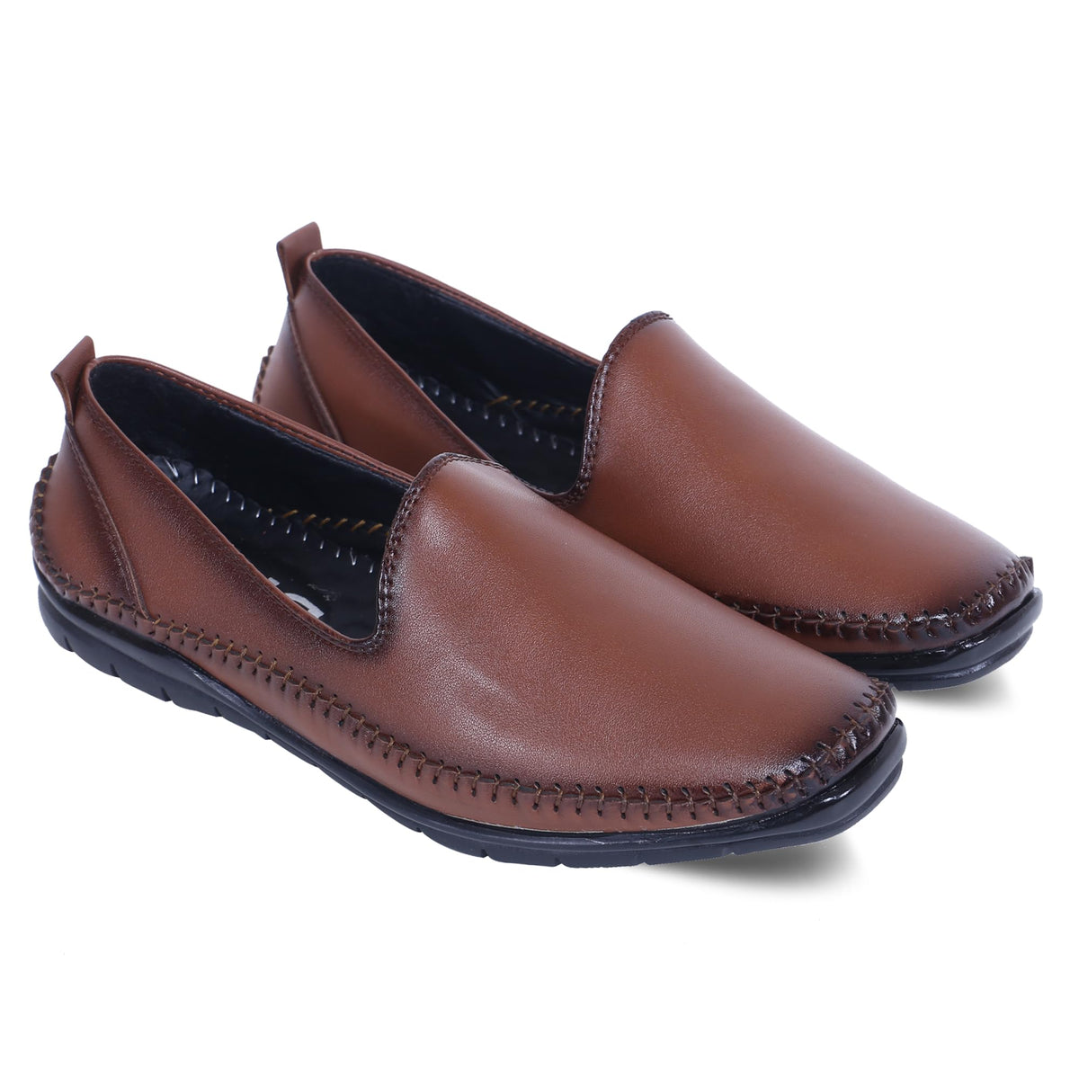 DFR Loafer Shoe for Casual Formal Traditional Kurta Juti for Men, Tan, UK Size 7 7