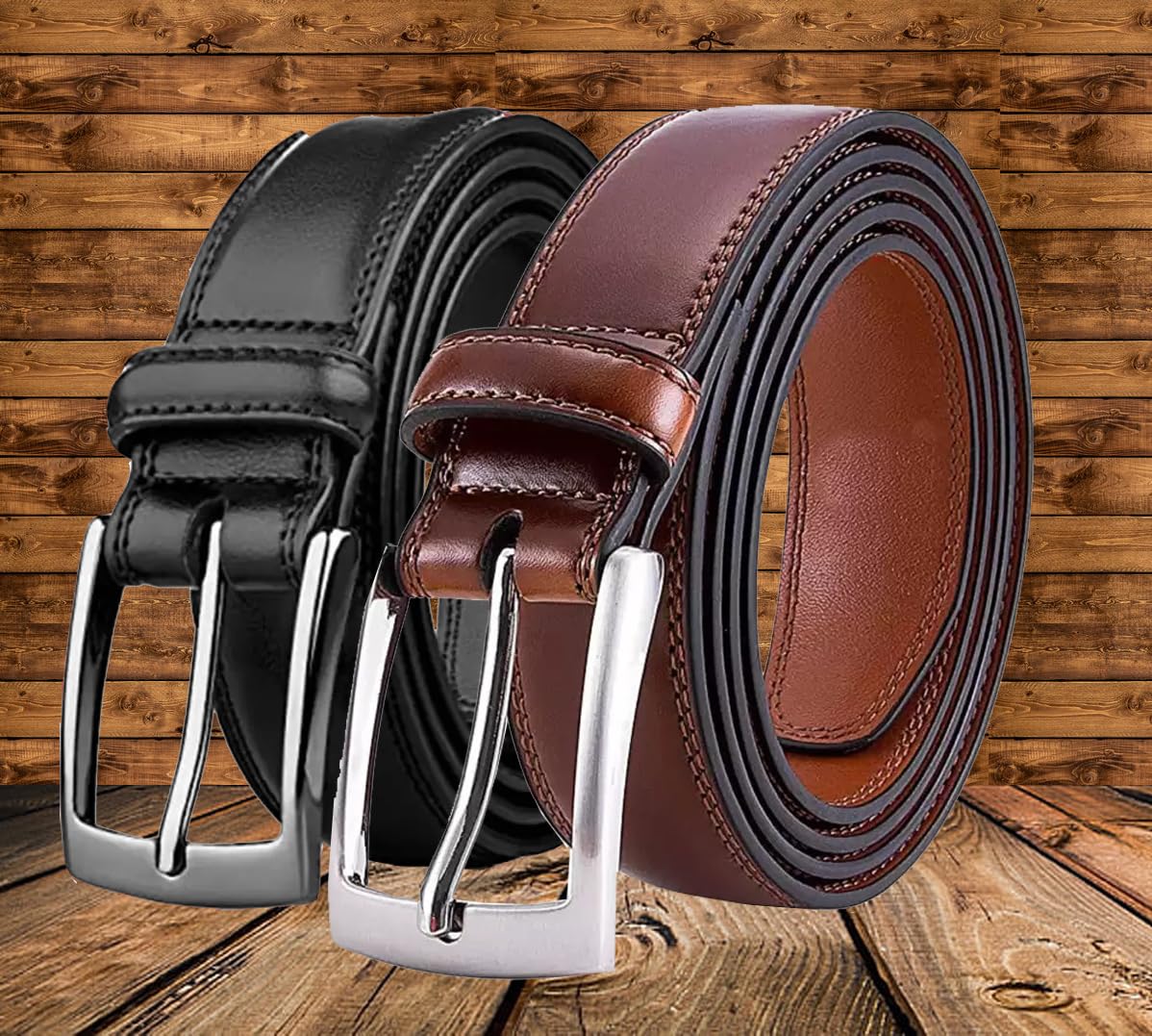 Men Casual Black, Brown Artificial Leather Belt ()_287 36