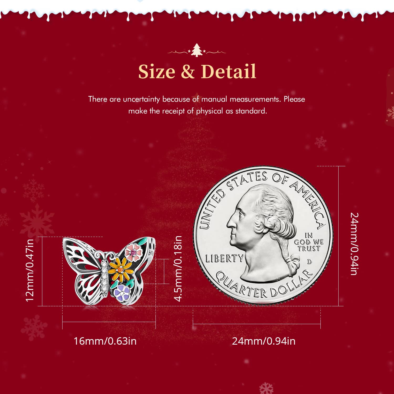 VOROCO Butterfly Charm for Bracelet 925 Sterling Silver Animal Series Bead Charm for Bracelet Necklace Christmas Jewelry Gifts f