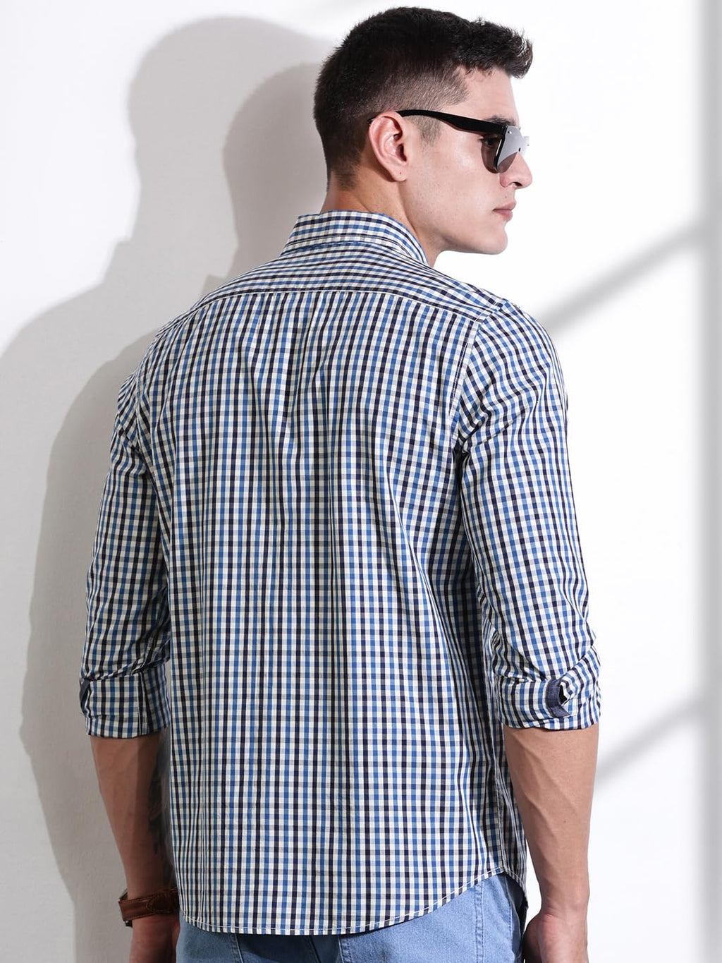 Thomas Scott Mens | Checks Printed | Long Sleeve | Regular Fit | 100% Cotton | Casual & Semi Formal | Shirt for Men (Available