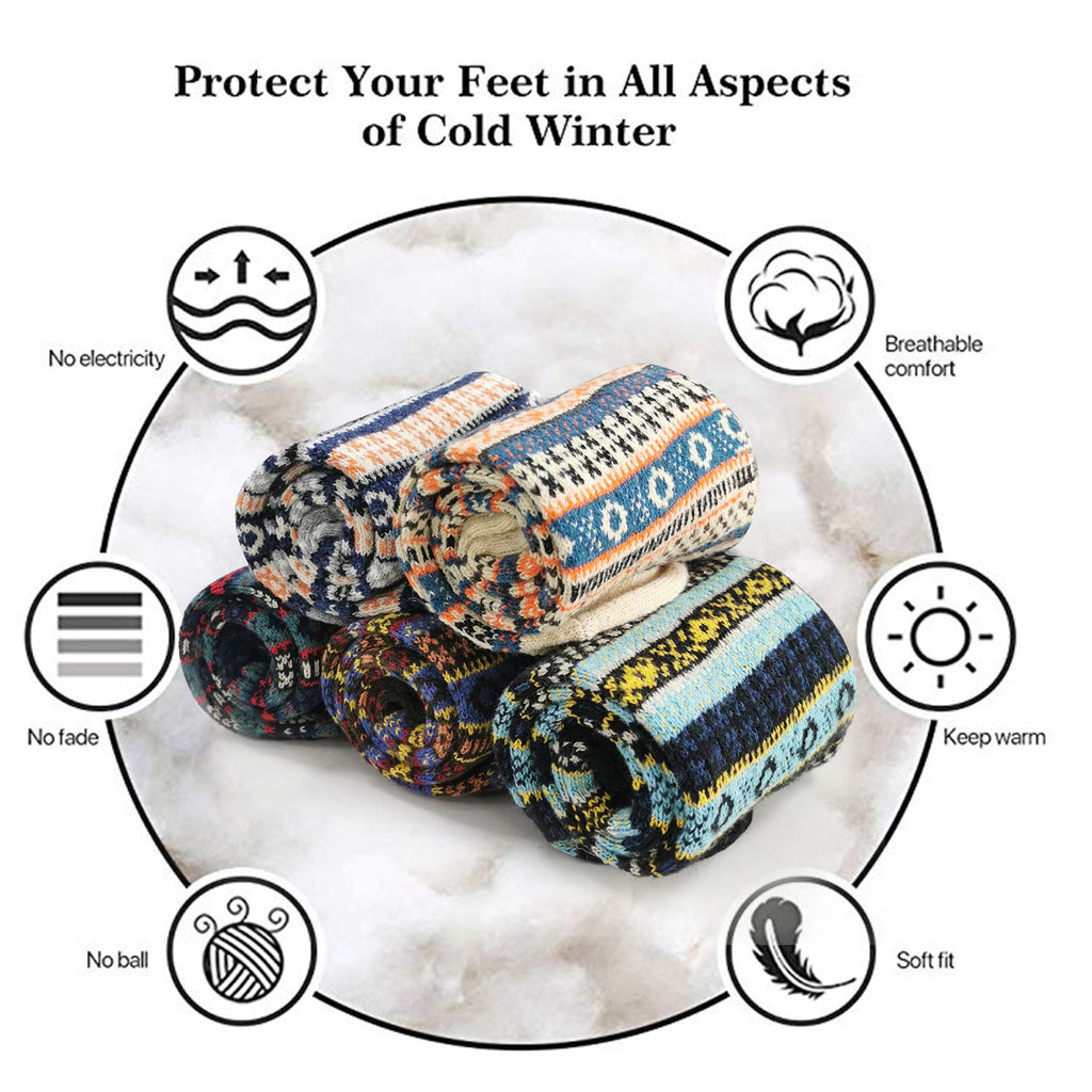 MORECOO Winter Socks Gift Box Free Size Thick Wool Soft Warm Casual Socks for Women Christmas Gifts