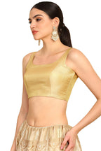 Soch Womens Beige Chevron Woven Design Tussar Padded Blouse