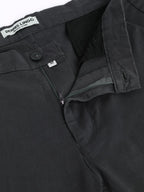 Dennis Lingo Solid Cotton Mens Casual Trouser, Tapered Fit, Mid Rise, Stretchable Ankle Length Chino Trousers Charcoal Grey