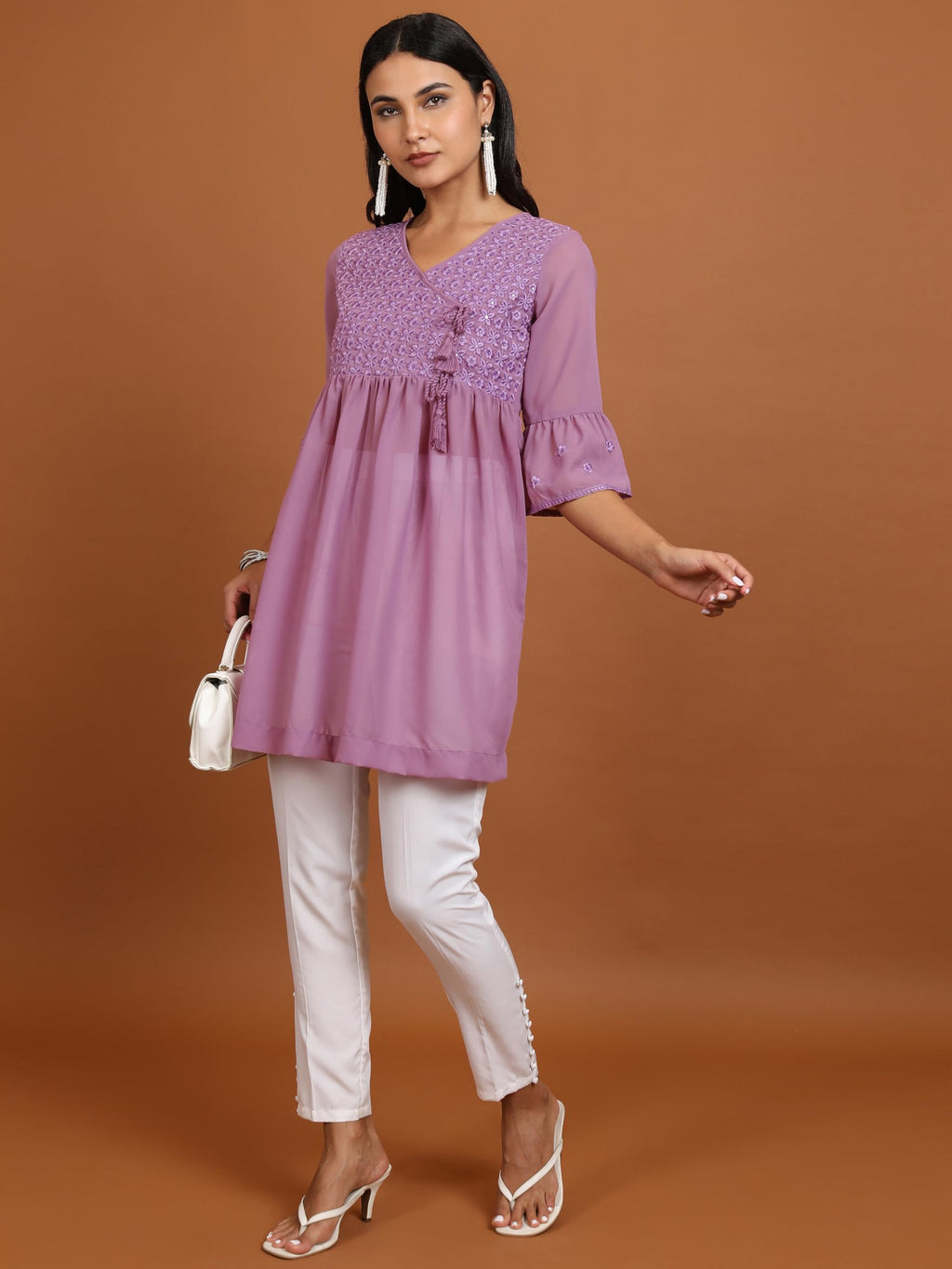 Ketch Women 3/4 Sleeve Regular Fit Tunic KHTN000013 Mauve XL