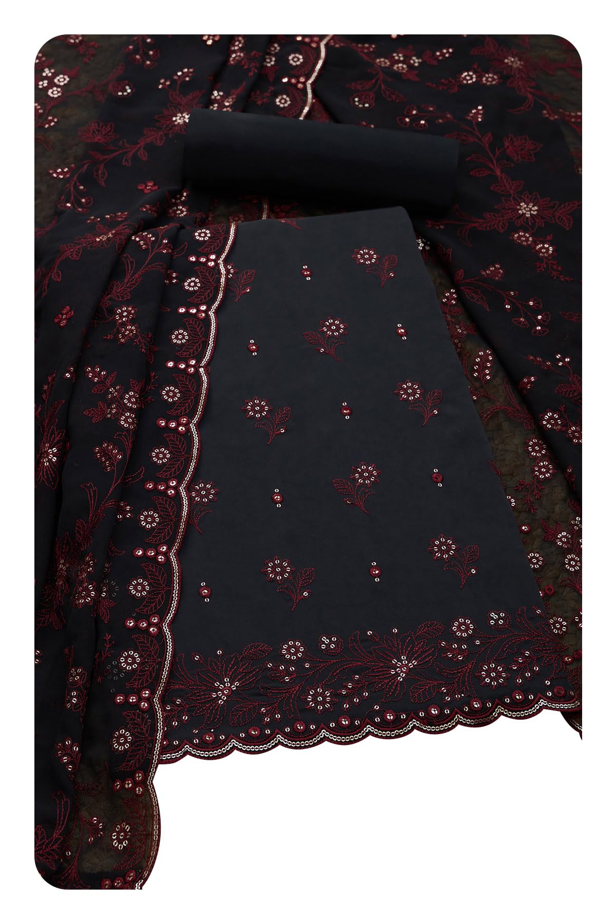 Soch Women Embroidered Unstitched Dress Material with Sequins
