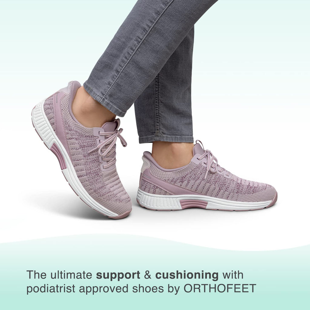Orthofeet Women's Orthopedic Rose Knit Kita Hands-Free Sneakers, Size 7.5