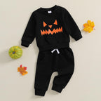 LIOMENGZI Infant Baby Boy Halloween Pants Outfits Long Sleeve Shirts Pumpkin Sweatshirt Pants Infant Fall Winter Clothes Set (Pu