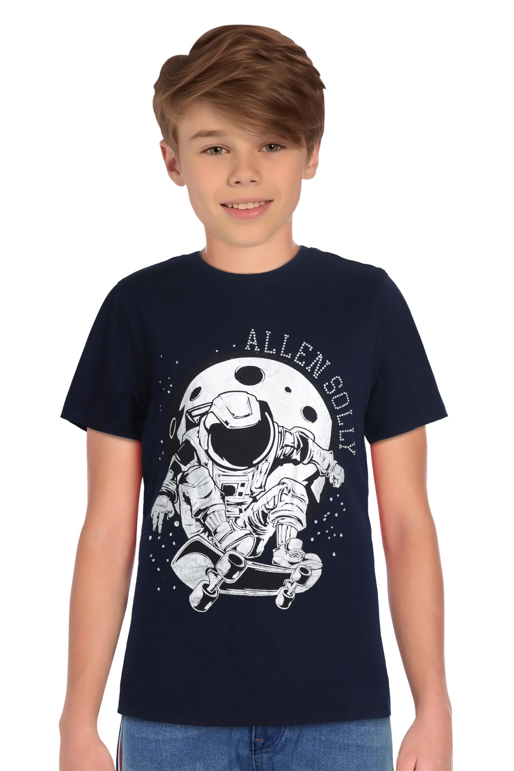 Allen Solly Boys Regular Fit Printed Graphic Casual Crew Neck T-Shirt