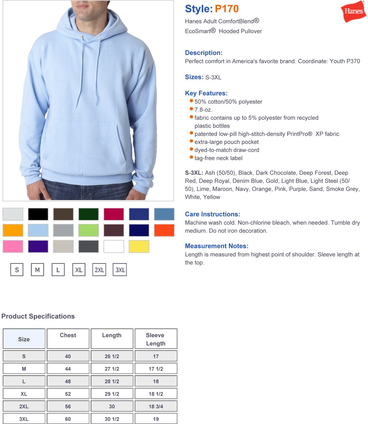 Unisex Ecosmart 5050 Pullover Hooded Sweatshirt - WHITE - S(D0102H7K3KT)
