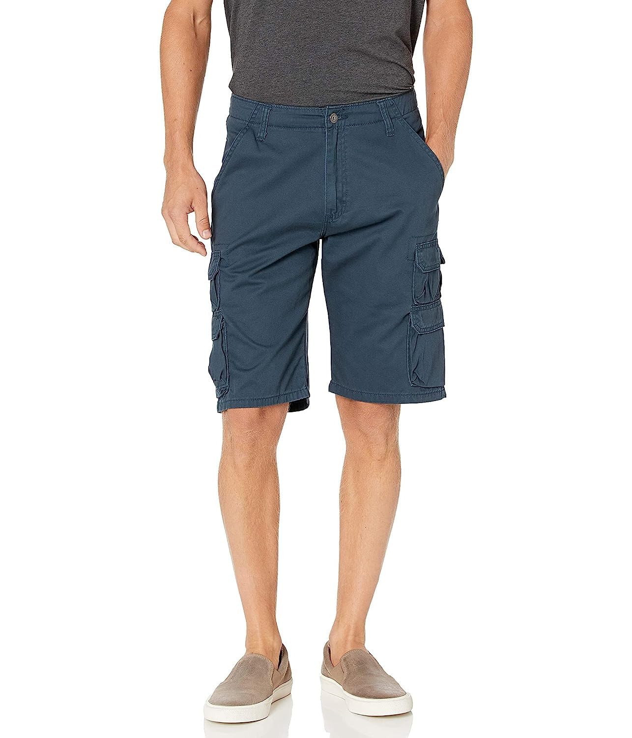 Wrangler Authentics Men's Premium Twill Cargo Short, Midnight, 42