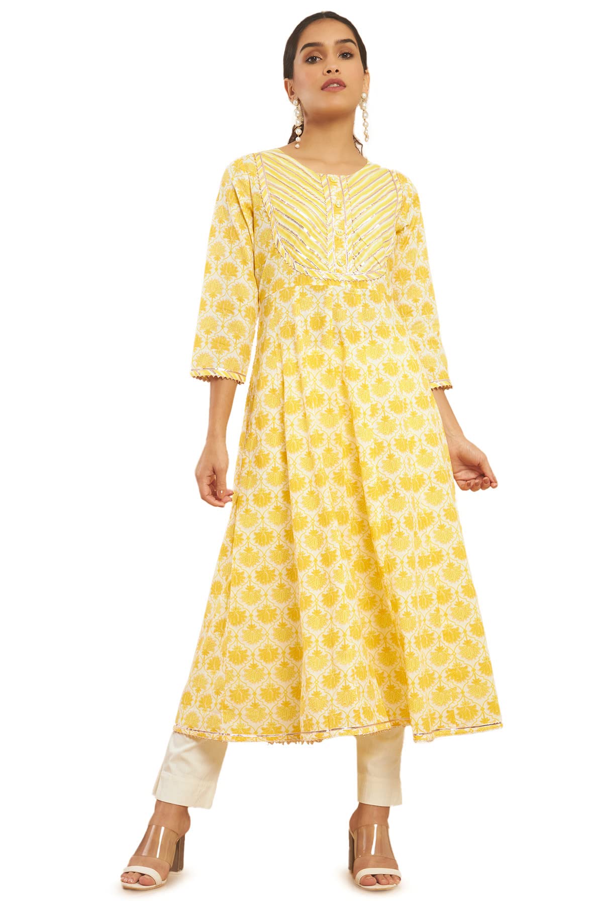 Soch Women Cotton Embroidered Sleeve Kurta