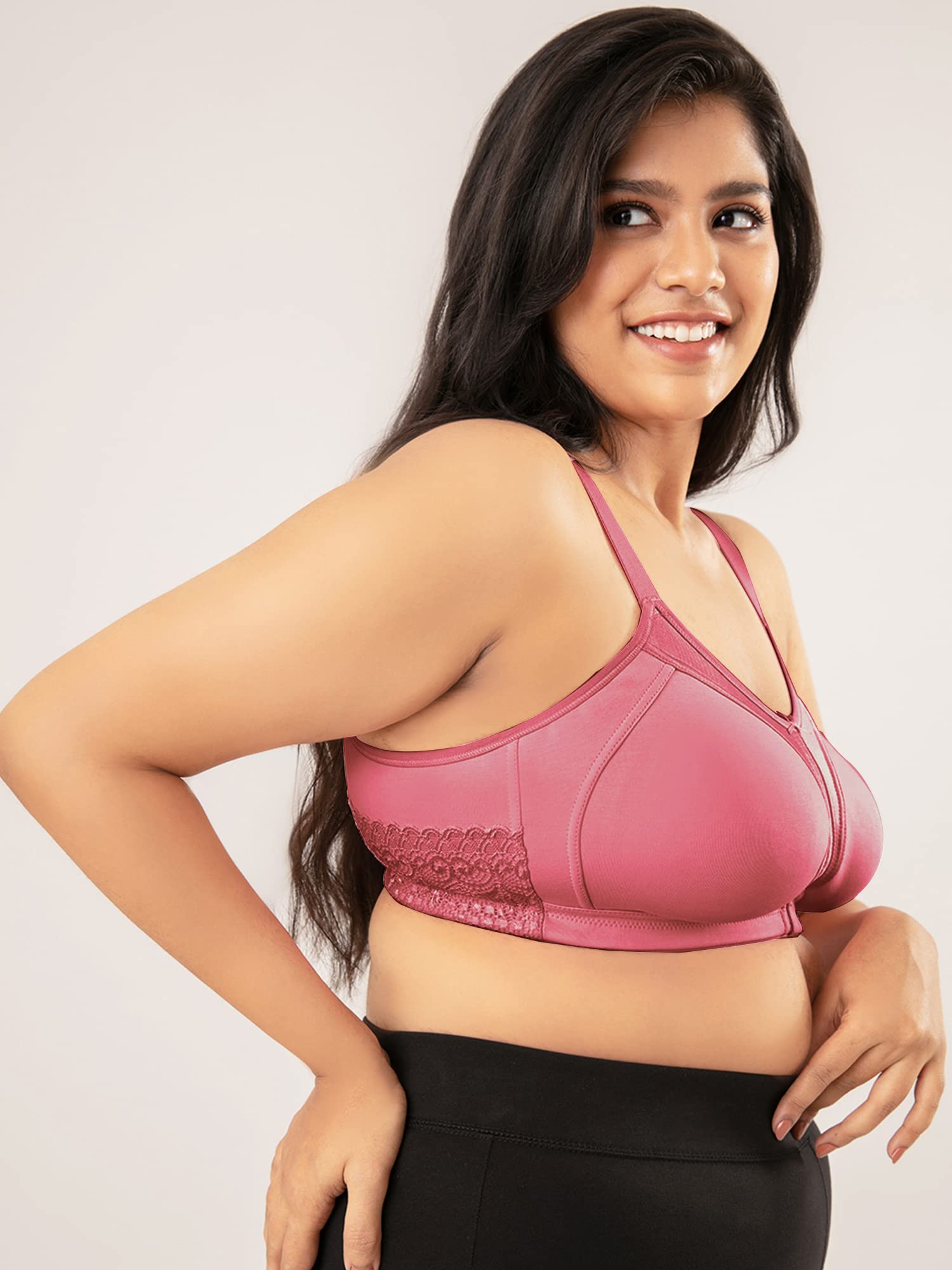 NYKD (NYB101 Cotton Non Padded & Non Wired Everyday Bra for Women | M-Frame Structure for Bounce Control with Full Coverage & Su