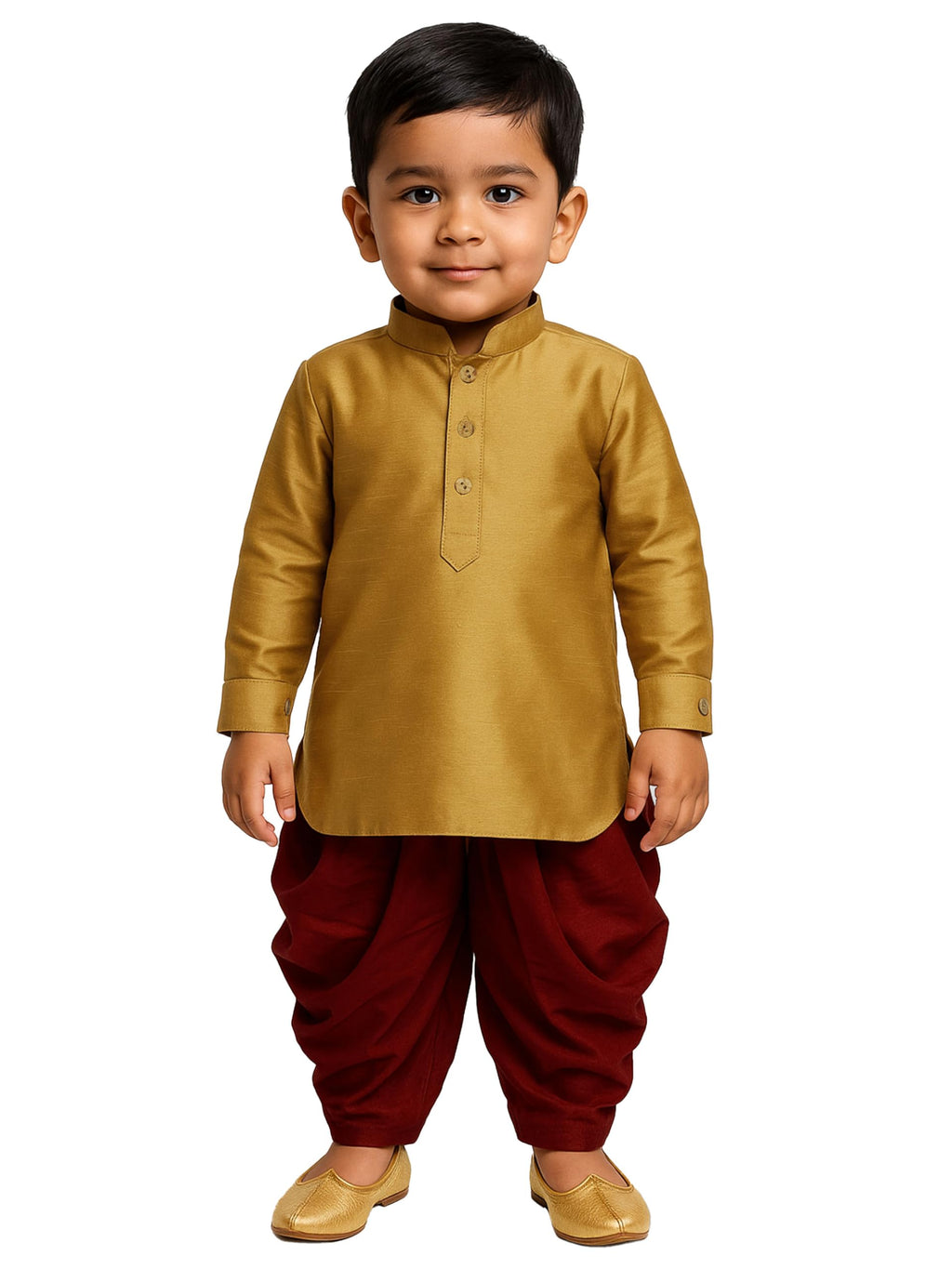 Jbn Creation Boys Silk Blend Kurta And Dhoti Set - Ethnic Elegance For Festivals | Pathani Style Full Sleeves Kurta And Cowl Sty