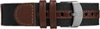 Timex Men's Expedition Acadia 40mm Watch - Black Case Black Dial with Black & Brown Leather & Fabric Strap