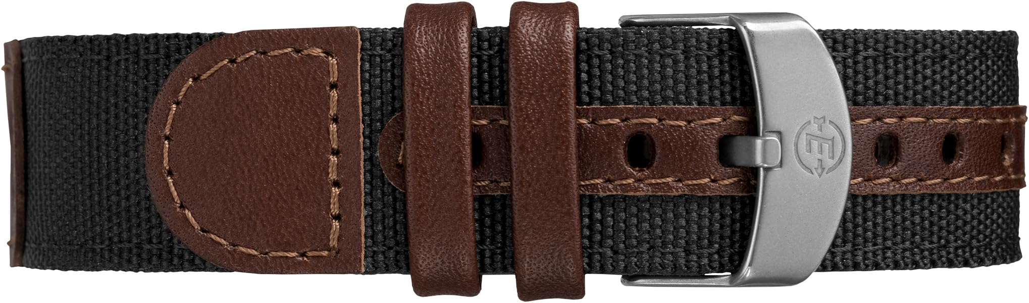 Timex Men's Expedition Acadia 40mm Watch - Black Case Black Dial with Black & Brown Leather & Fabric Strap