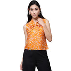 OOMPH! Sleeveless Tops for Women, Orange - mt469