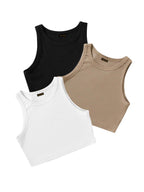 Toochki Top for Women| Crop Top for Women | Short Top for Women | Tops | Lycra Top for Women | Pack of 3 Tops for Women | Strach