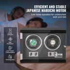 VEVOR Watch Winder, Rotating Watch Box for High-End Automatic Watches, 2 Watch Winder Case with Quiet Japanese Motors, LED Light