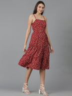 Kotty WomenS Fit And Flare Floral Print Dress(Multicoloured,Xl)