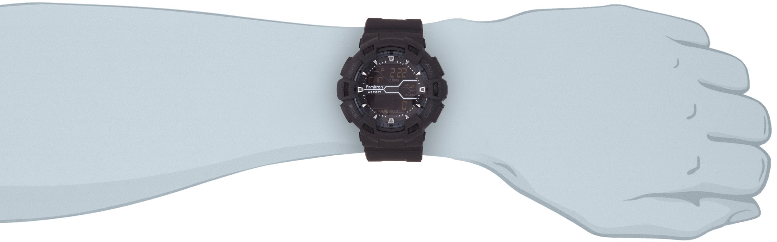 Armitron Sport Men's 40/8246MBLK Black Resin Digital World Time Chronograph Watch