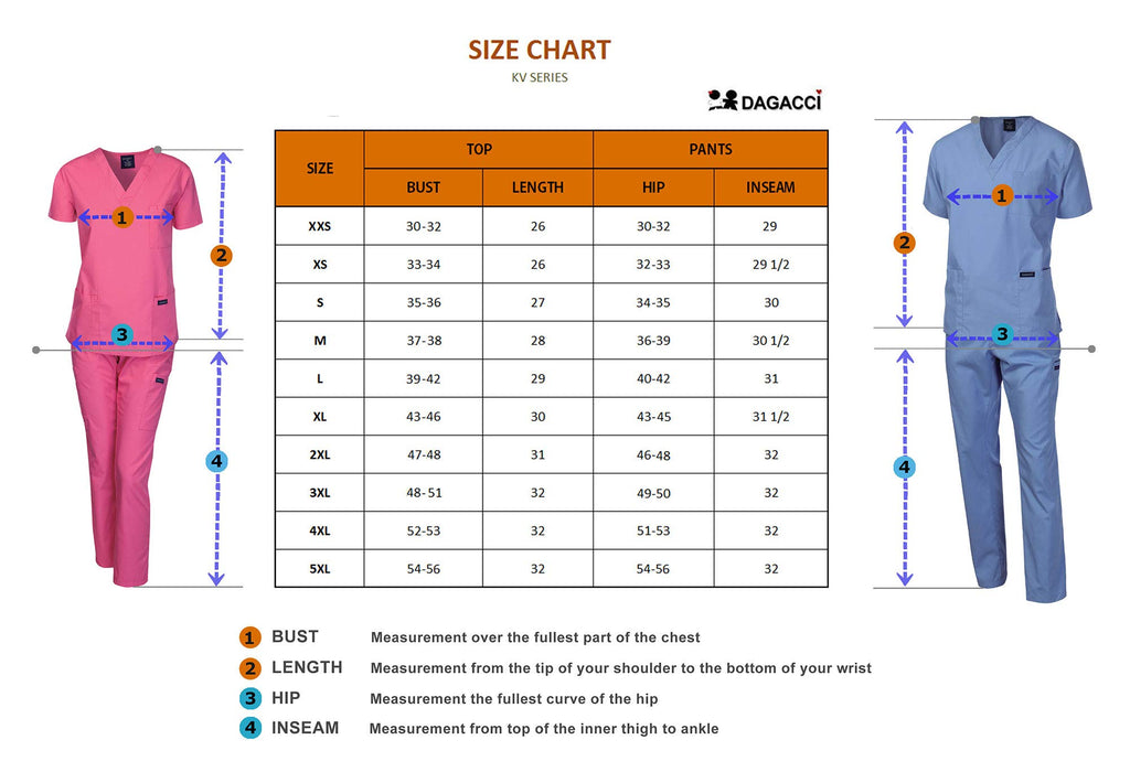 Dagacci Medical Uniform Woman and Man Scrub Set Unisex Medical Scrub Top and Pant, Khaki, S