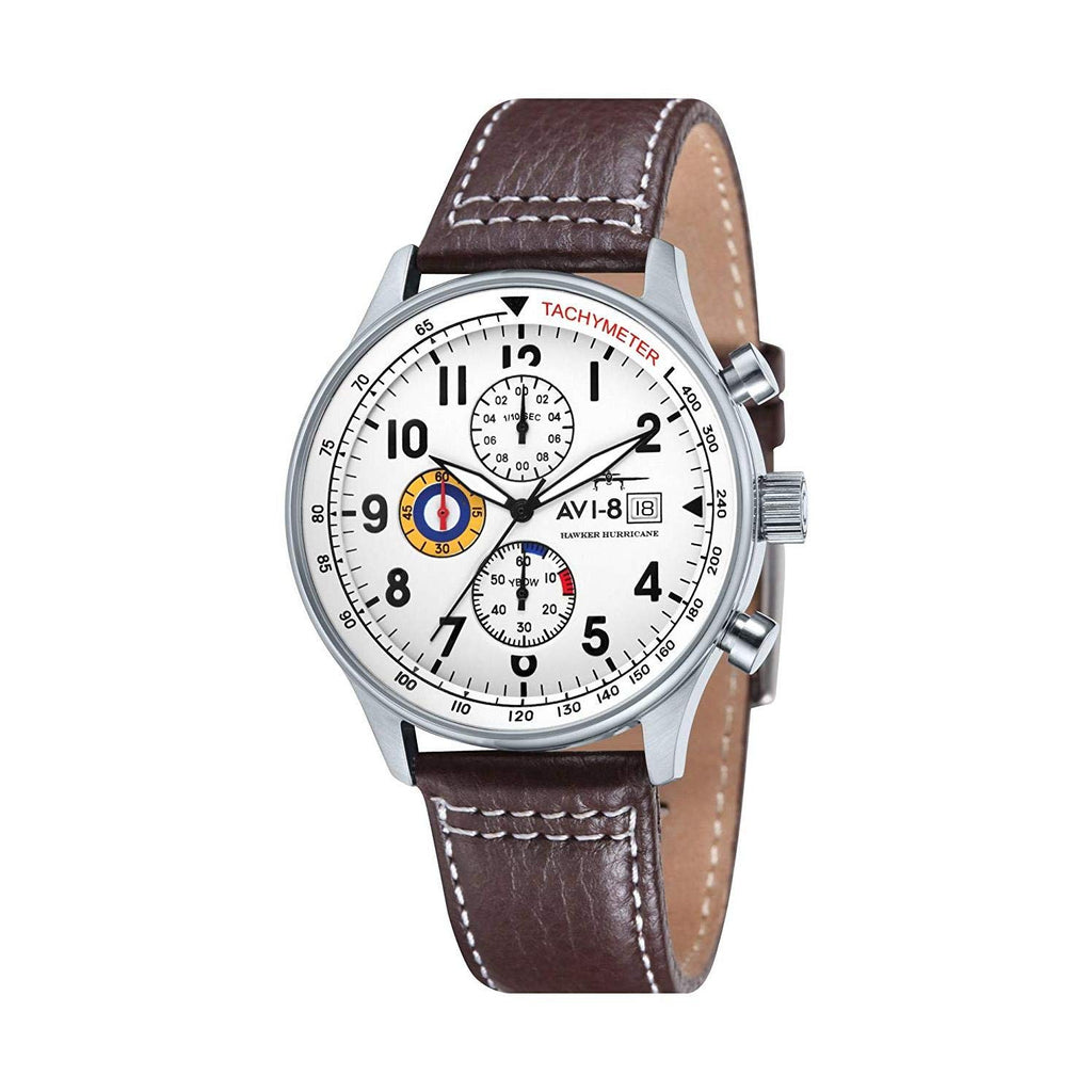 AVI-8 Hawker Hurricane Classic Chronograph Classic White Dial Quartz AV-4011-01 Men's Watch