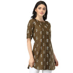 Om Sai Latest Creation Slub Rayon Fully Stitched Anarkali Foil Print Kurti For Women & Girls On Jeans Palazzo Or Skirt (Plus Siz