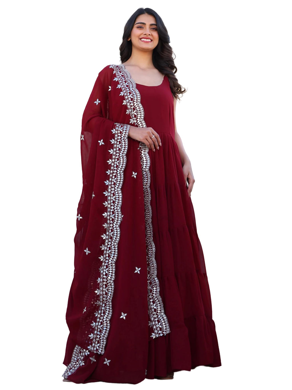 Fashion Basket Pink Georgette Anarkali Kurta For Women