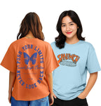 Juneberry Pack Of 2, 100% Pure Cotton, Round Neck, Oversized, Loose, Baggy Fit, Drop Shoulder, Graphic Printed, Half Sleeve T-Sh