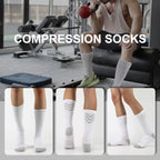 DOVAVA Dri-tech Compression Crew Socks 15-20mmHg for Men & Women, Athletic Fit Running Nurses Flight Travel Pregnancy Edema Diab