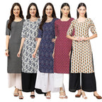 Pinkmint Women'S Crepe Digital Print Straight Kurta [Pack Of 5](Sv-377-357-375-355-352-Xxl)