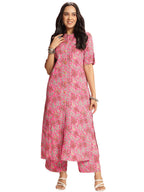ANNI DESIGNER Womens Rayon Viscose Straight Printed Kurta with Pant (Kasit Pink-VKS01_3XL_Pink_XXX-Large)