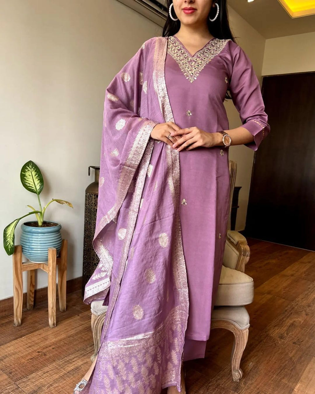 Fashion Basket Silk Embroidered Kurta Set With Duptta For Women