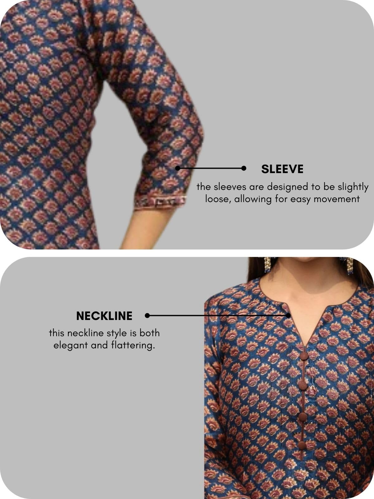 GRECIILOOKS Womens Regular Cotton Blend Regular Fit Kurta Set