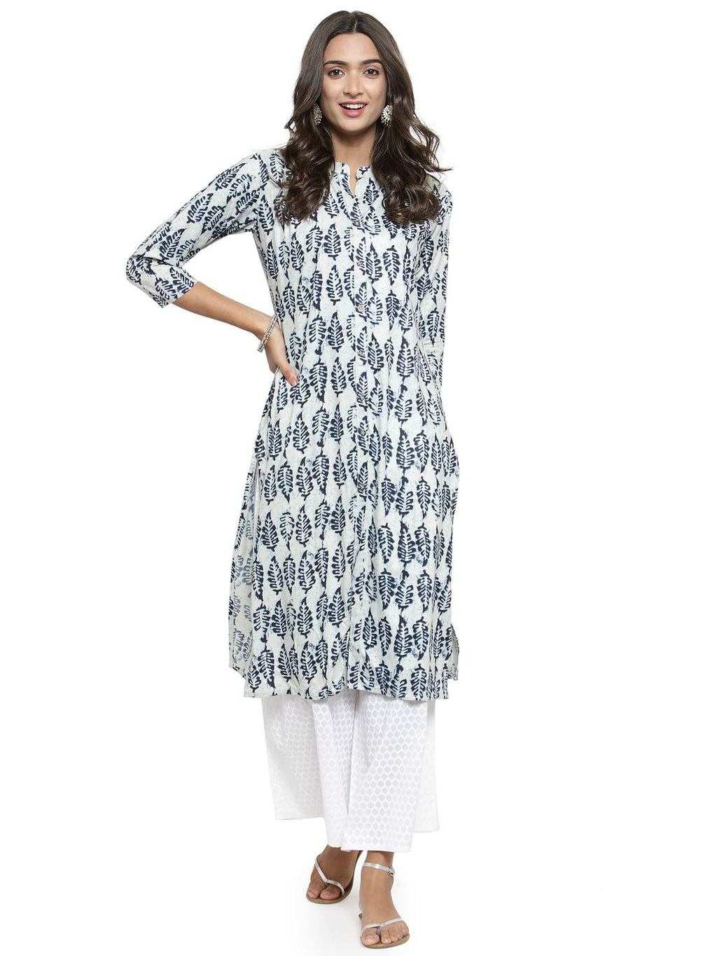 Gosriki Women'S Cotton Kurta (Kur190036-Xxl_2Xl_White)