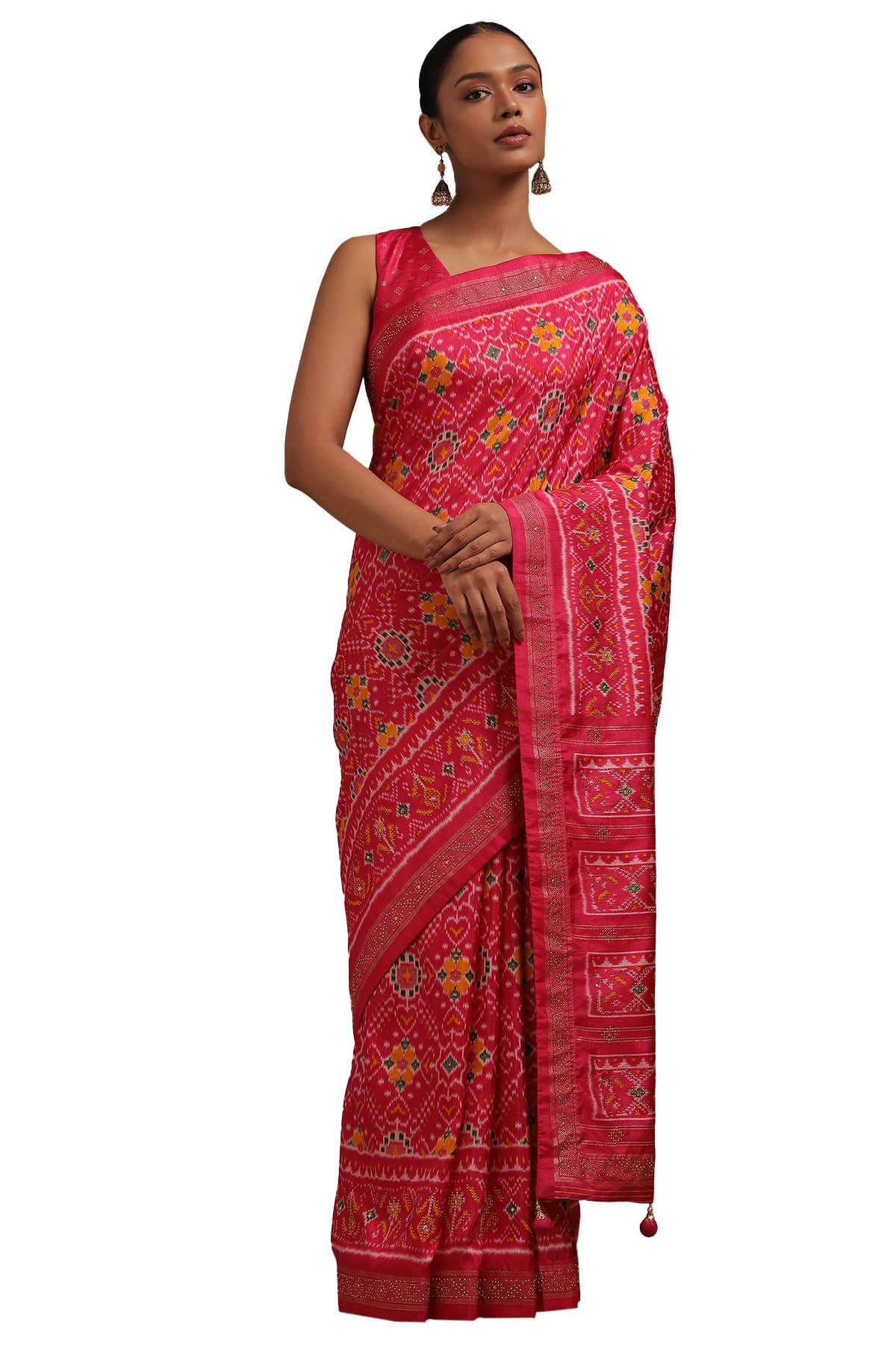 Soch Women Dola Silk Patola Print Saree with Work