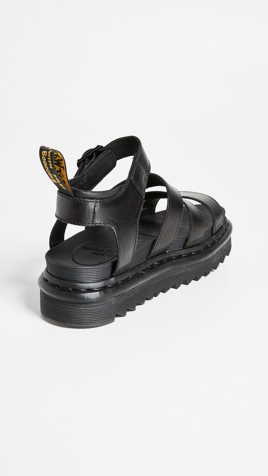 Dr. Martens Women's Blaire Fisherman Sandal, Black Brando Leather,