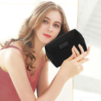 MAANGE Small Makeup Bag For Purse, Travel Cosmetic Bag Makeup Pouch PU Leather Portable Versatile Zipper Pouch For Women