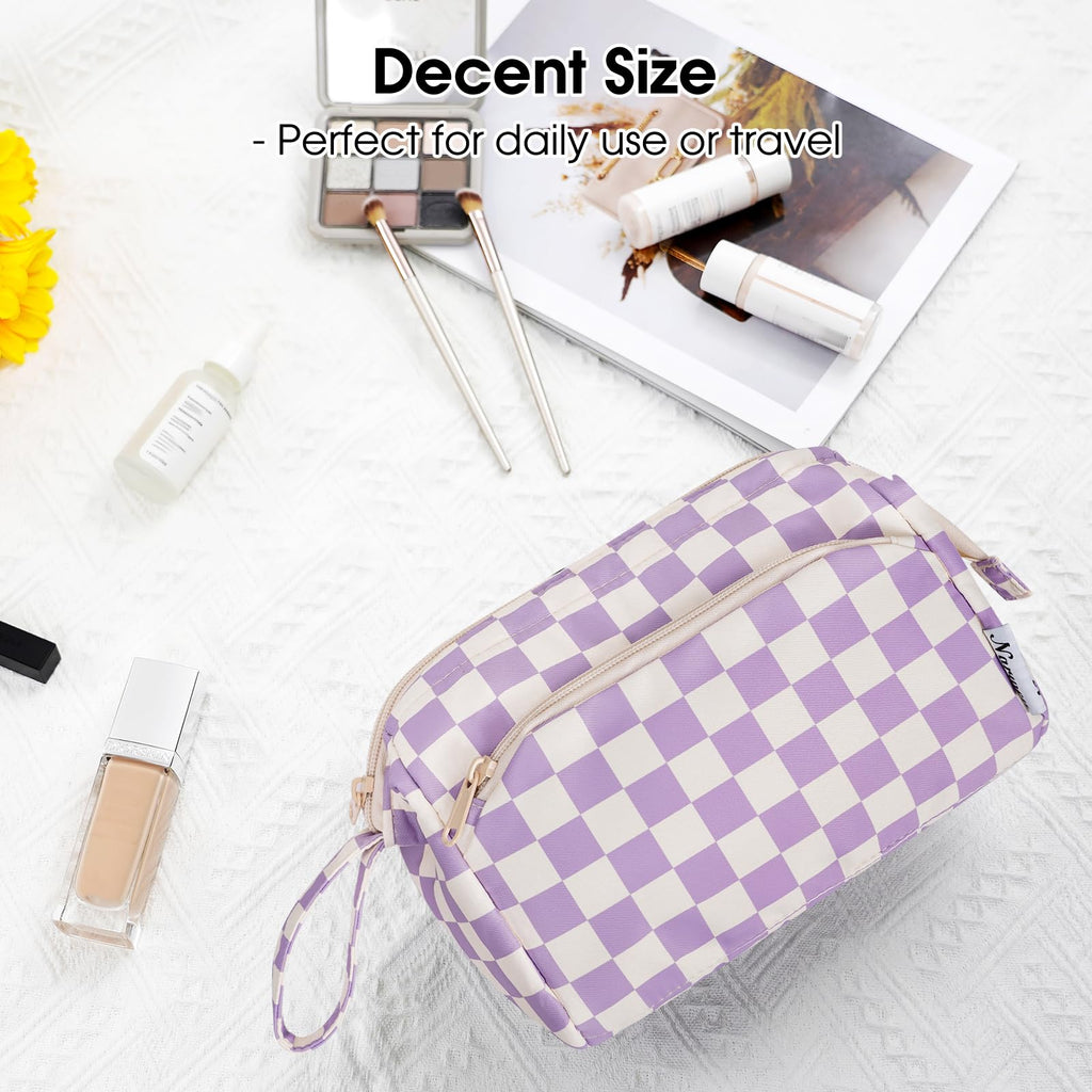 Narwey Large Women Makeup Bag Wide-open Make up Bag Travel Cosmetic Organizer Toiletry Bag for Cosmetics Toiletries Accessories