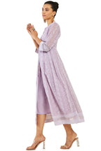 Soch Women Purple Georgette Embroidered Dress Kurta