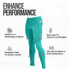 CompressionZ Men's Compression Pants Base Layer Running Tights Mens Leggings for Sports (Green w/Pockets, L)