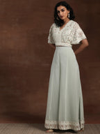 Libas Women'S Poly Georgette Co-Ords (27586A_Green