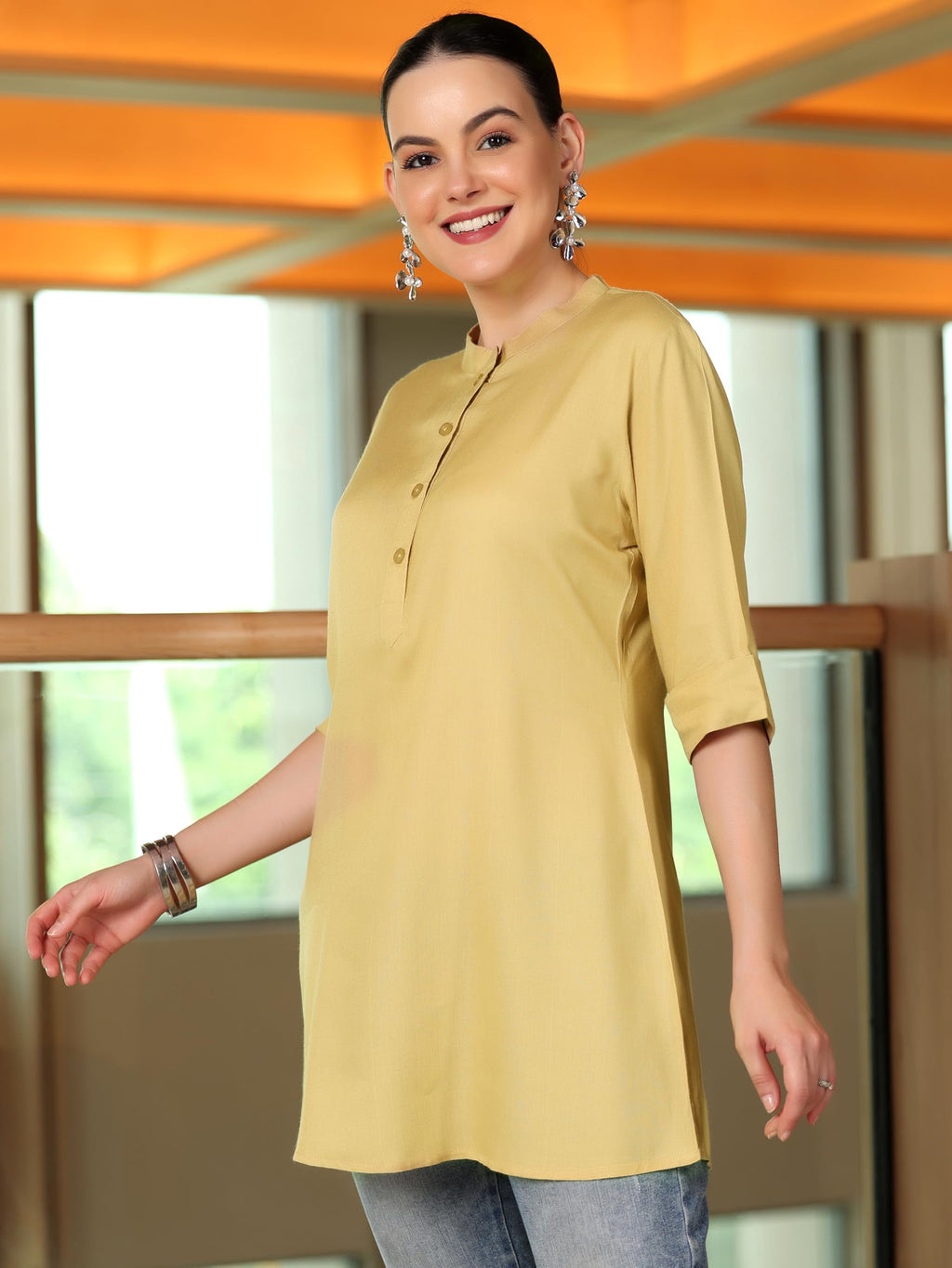 Libas WomenS Straight Tunics (58216_Beige